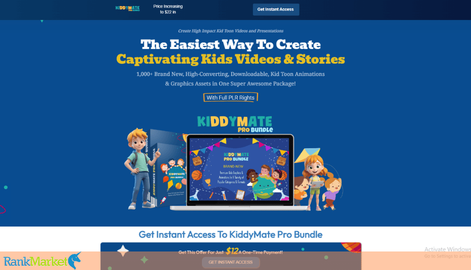 Kiddymate Pro Website Interface For Early Learning Platform