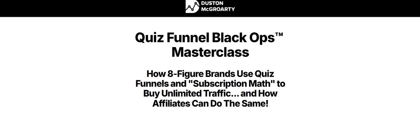 quiz-funnel-black-ops-masterclass-duston-mcgroarty-homepage-dashboard