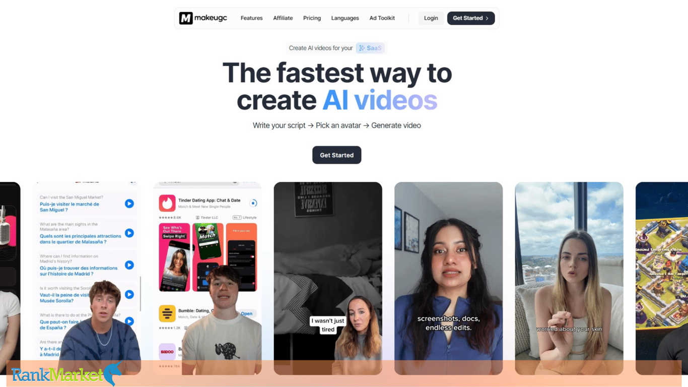 Makeugc Homepage