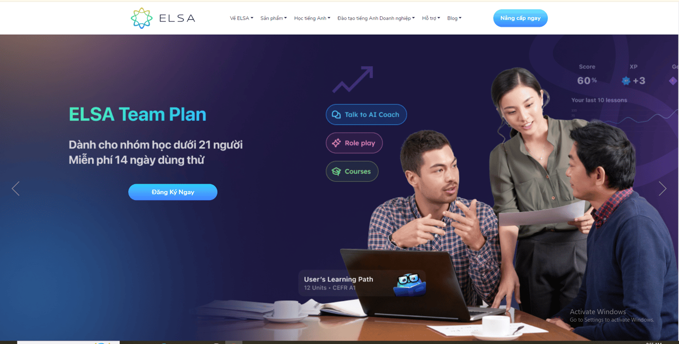 ELSA Speak homepage