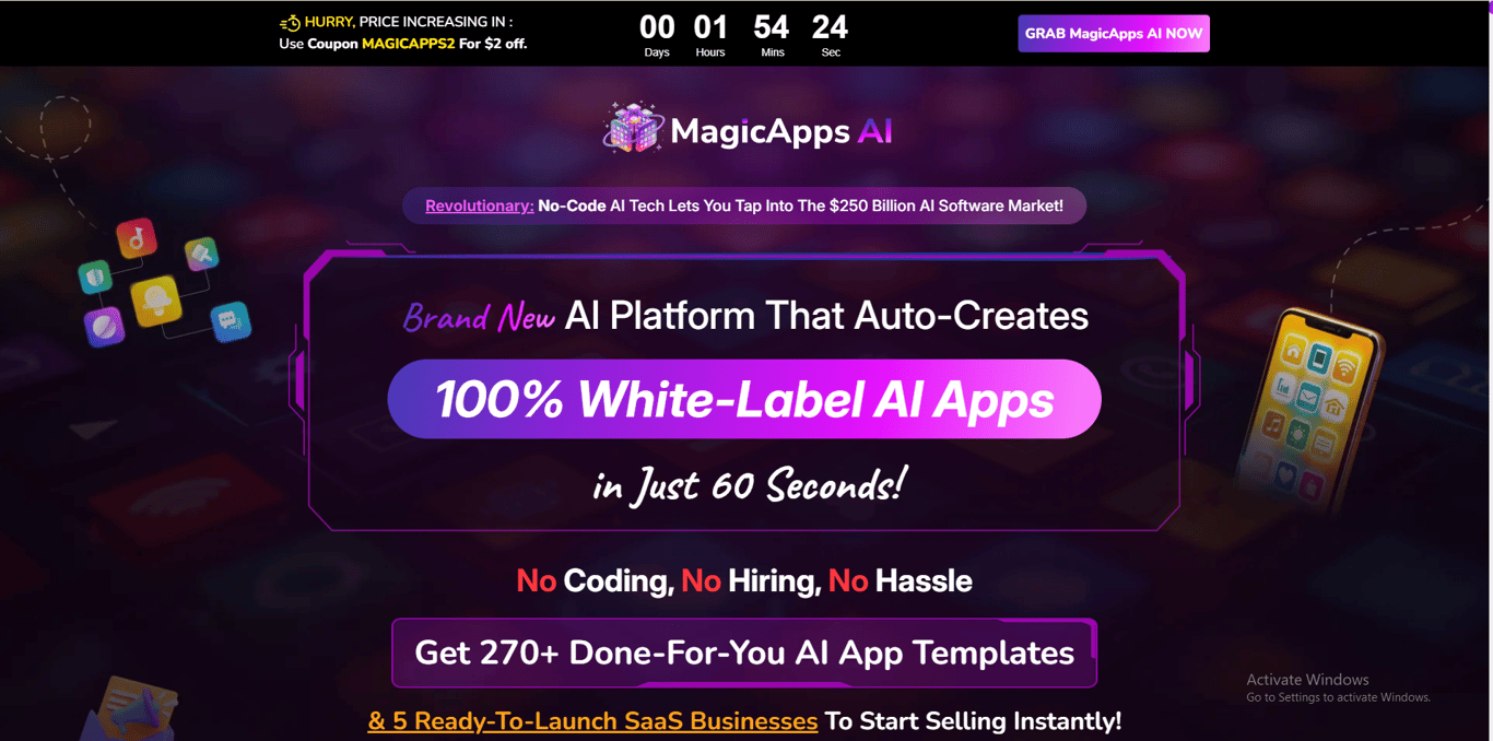 MagicApps AI homepage