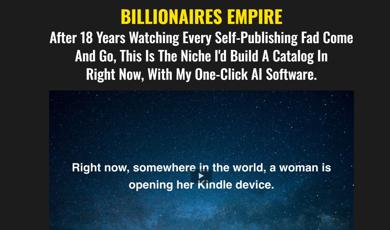 Billionaires-Empire-Homepage-Banner-One-Click-Ai-Software-For-Self-Publishing-Kindle-Niche-Catalog