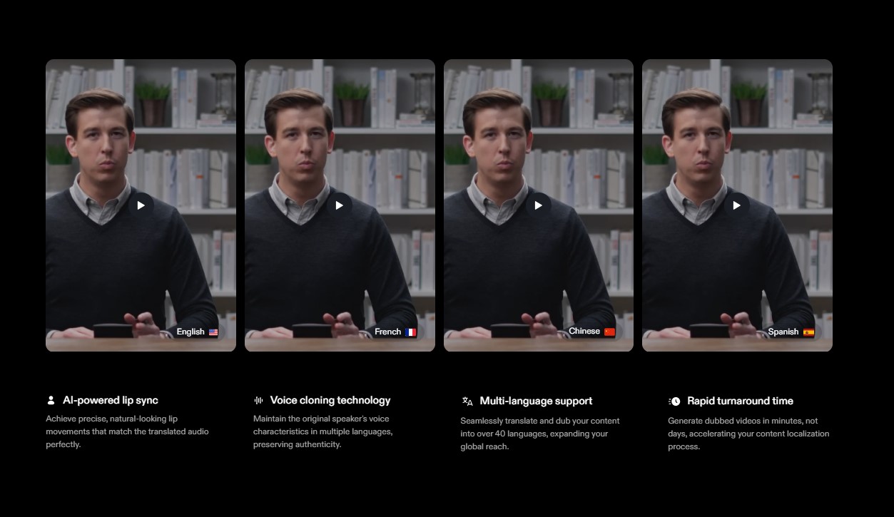 Multilingual AI Video Dubbing Interface on Pipio