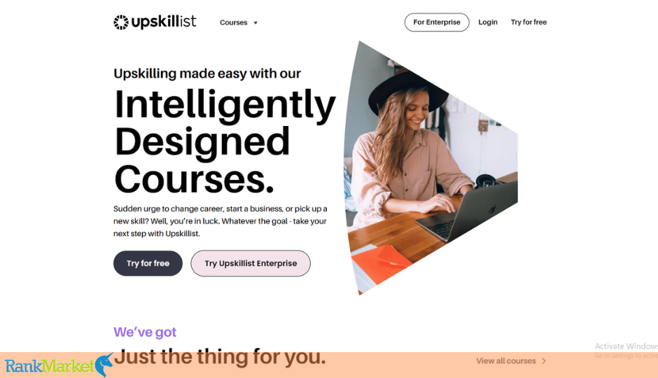 Upskillist Online Learning Platform Interface