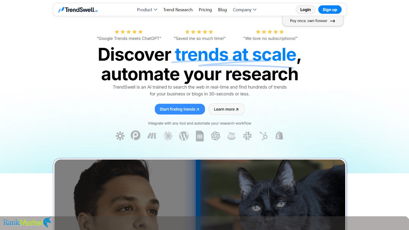 Trendswell.ai'S Main Interface – Where Trends Are Updated Quickly In Just 30 Minutes Seconds.