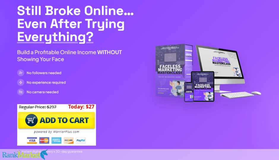 Faceless Marketing Masterclass + Otos