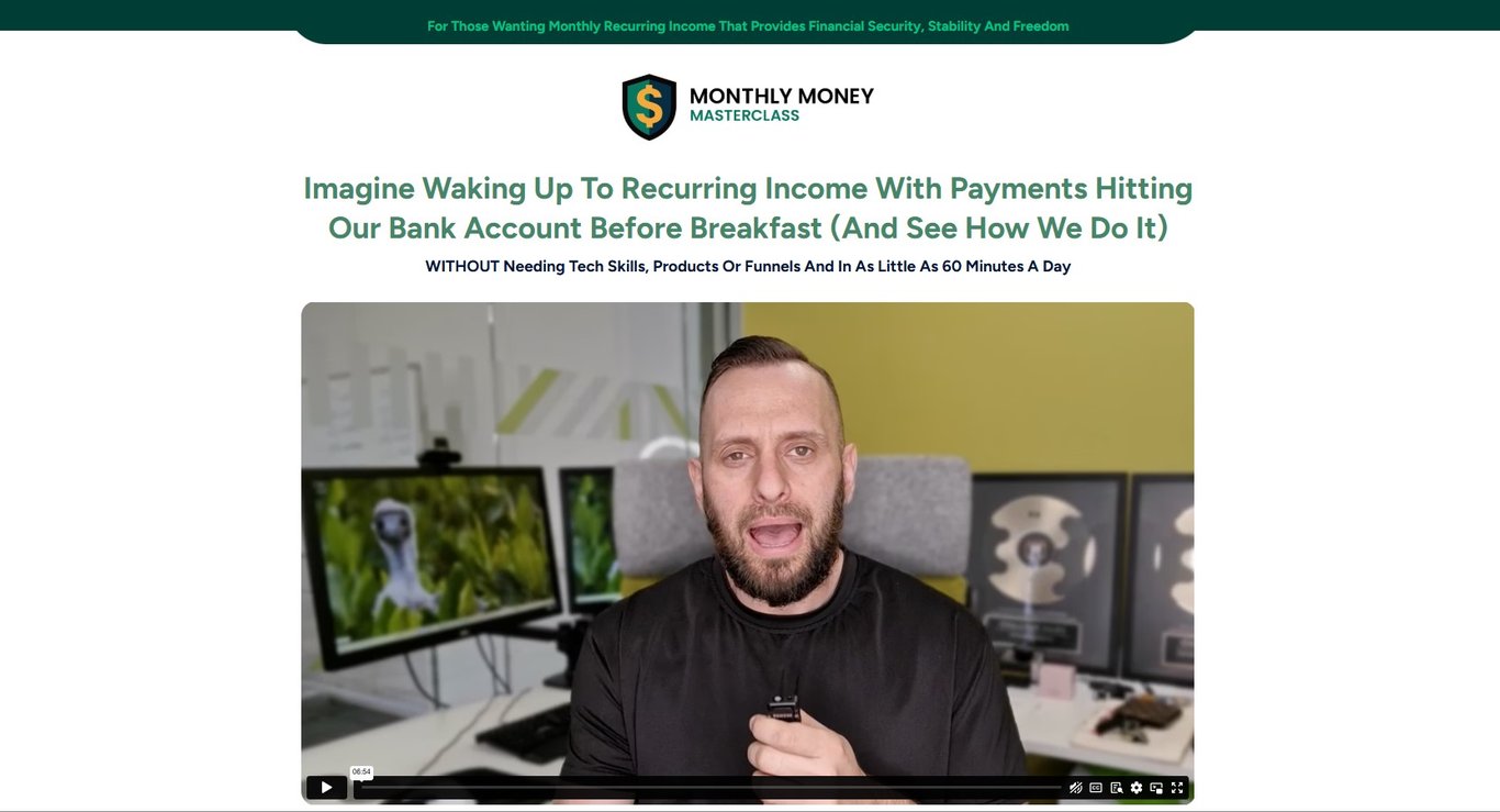 Monthly Money Masterclass Homepage