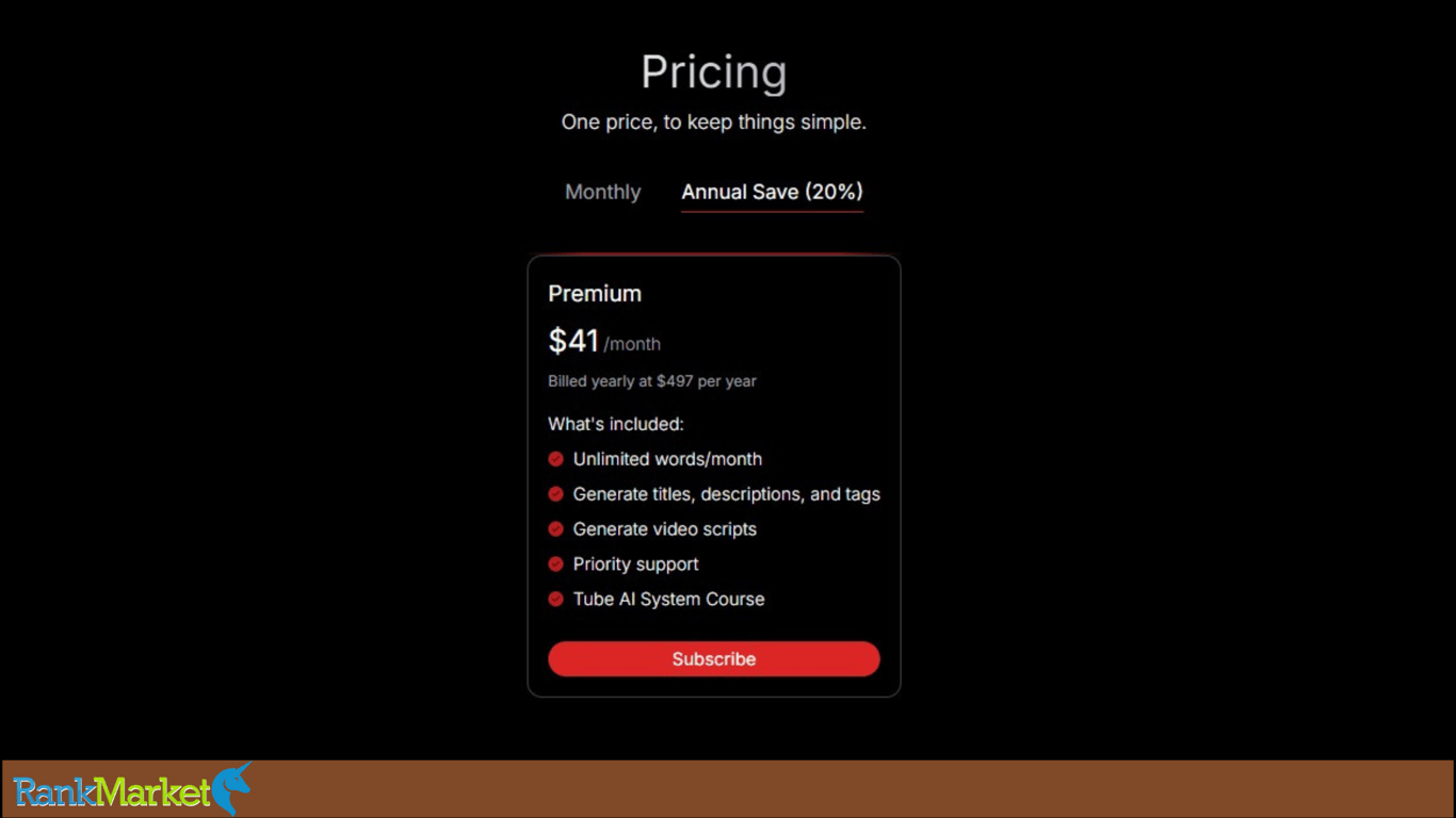 Tubemagic Ai Premium Price List On The Official Website