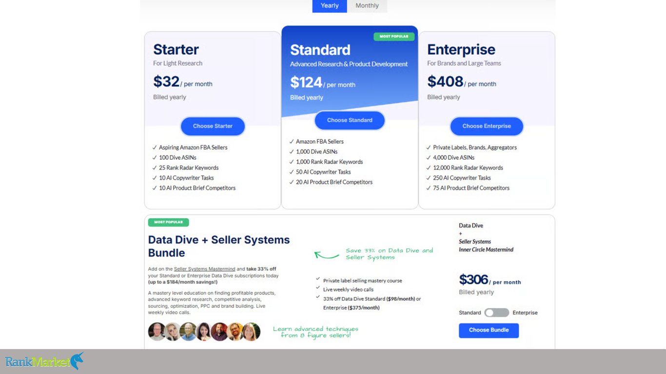 Datadive-Pricing-Plans-Comparing-Starter-Standard-Enterprise-And-Seller-Systems-Bundle