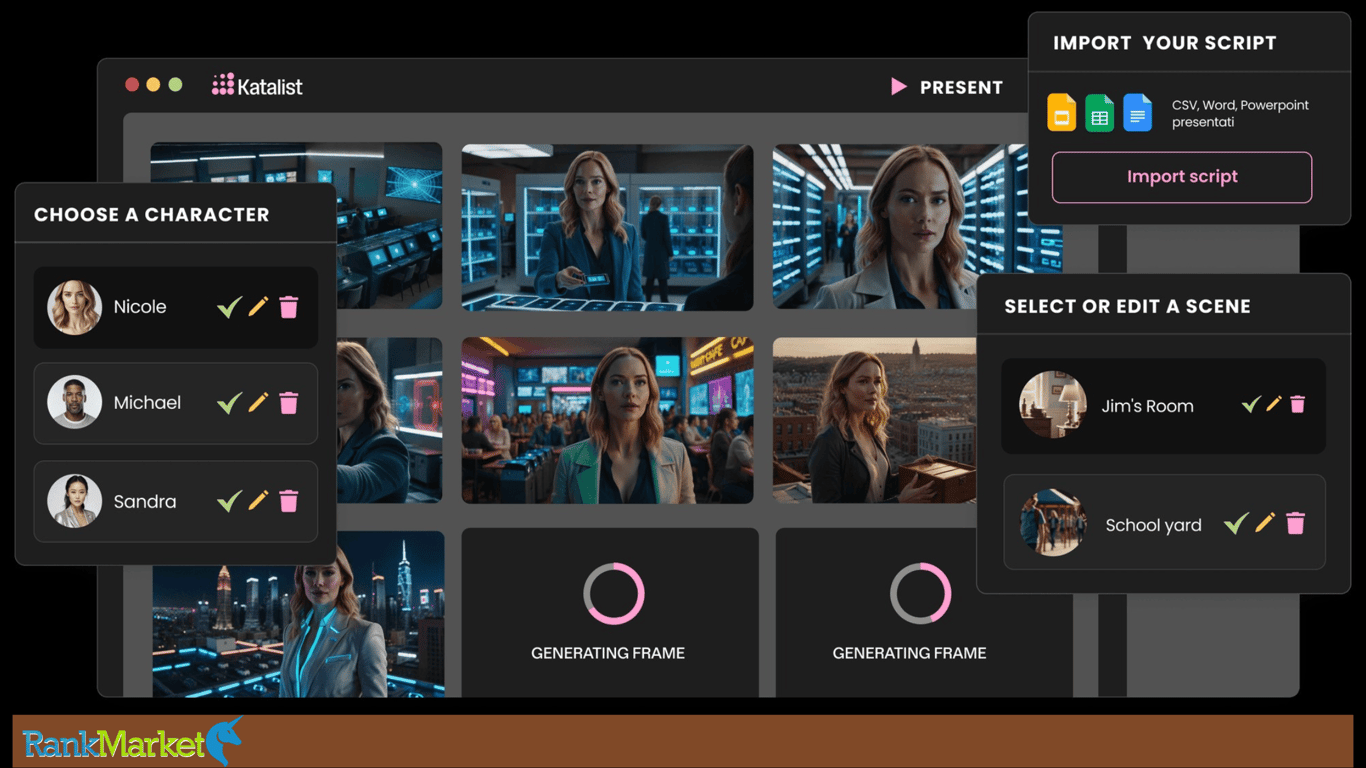 Katalist Ai Homepage With Simple Interface, Focusing On Content Creation