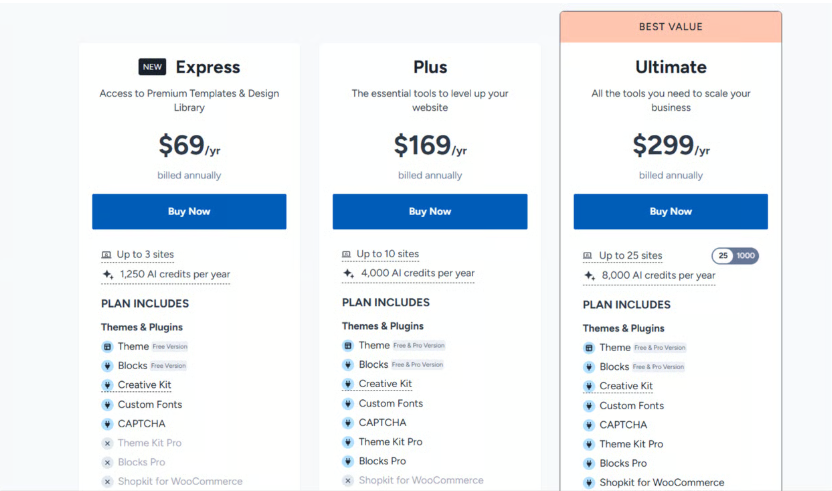 Kadence WP pricing table – a cost-effective solution for WordPress websites