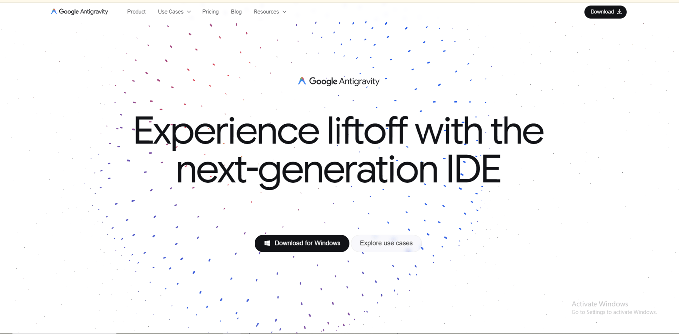 Google AntiGravity experimental technology concept interface
