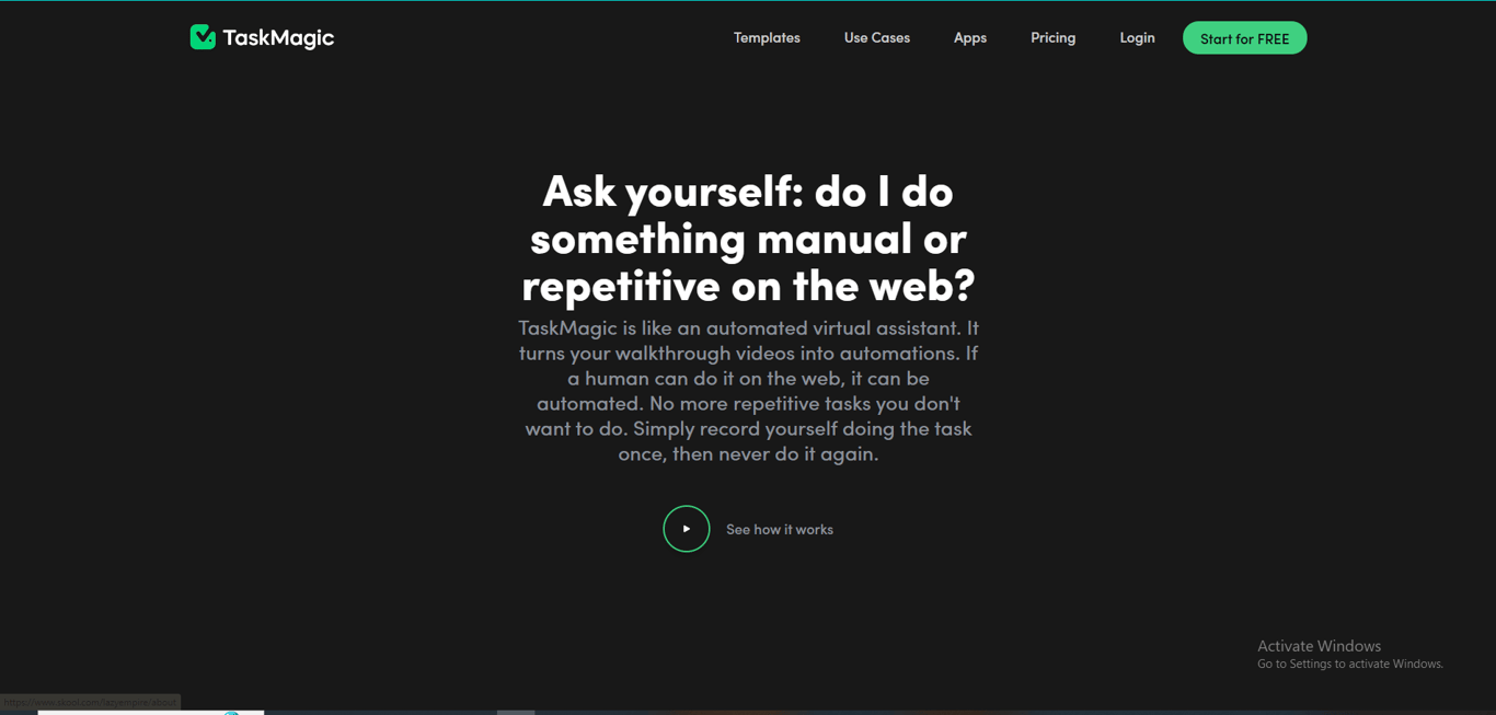 TaskMagic homepage