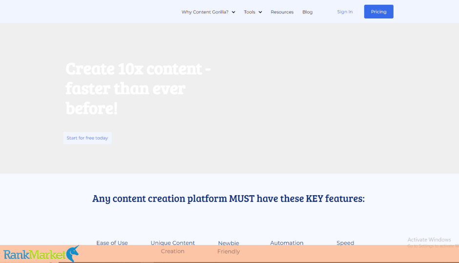 Content Gorilla Homepage