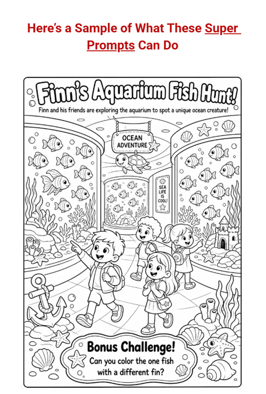 finns-aquarium-fish-hunt-sample-coloring-page-with-bonus-challenge-instruction-box