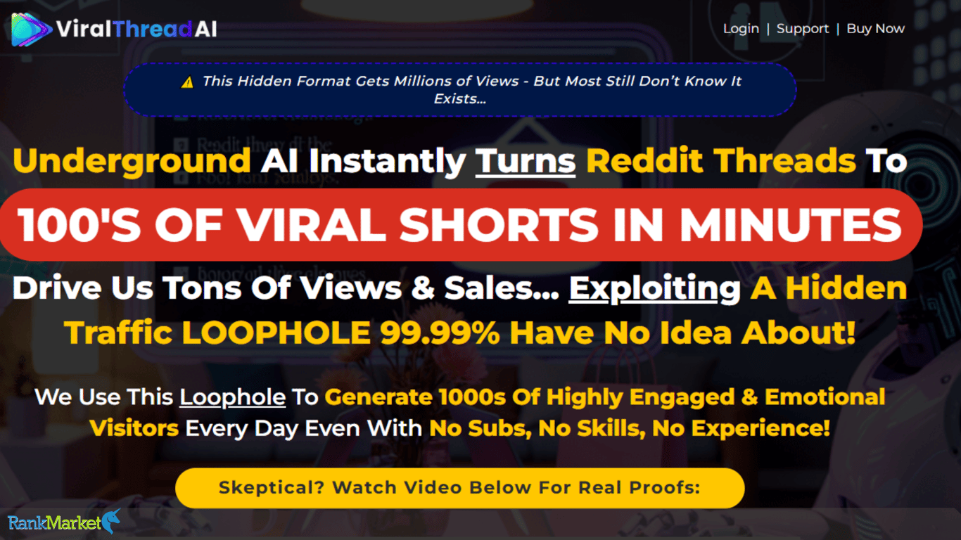 Viralthread Ai Homepage