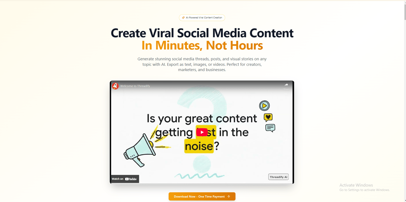 Threadify homepage