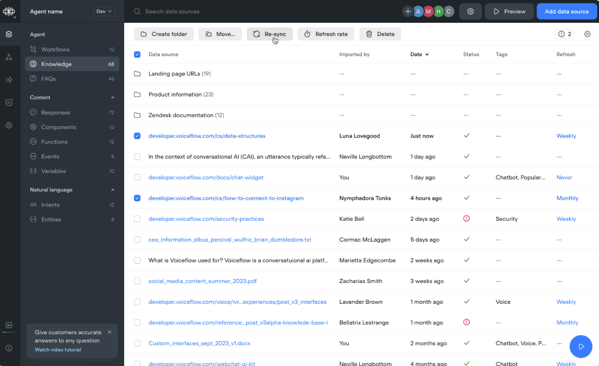 Voiceflow features