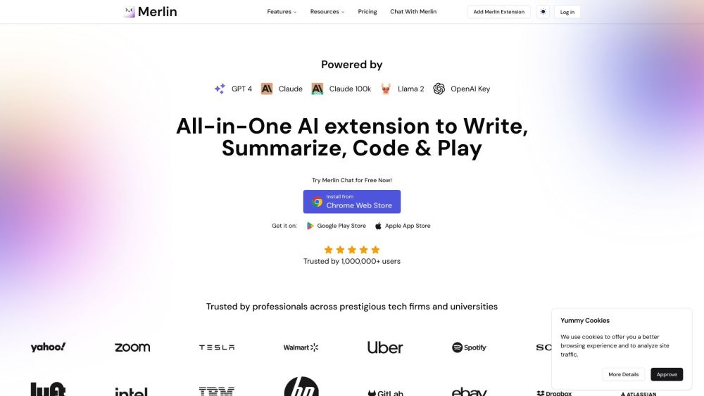 Merlin AI homepage
