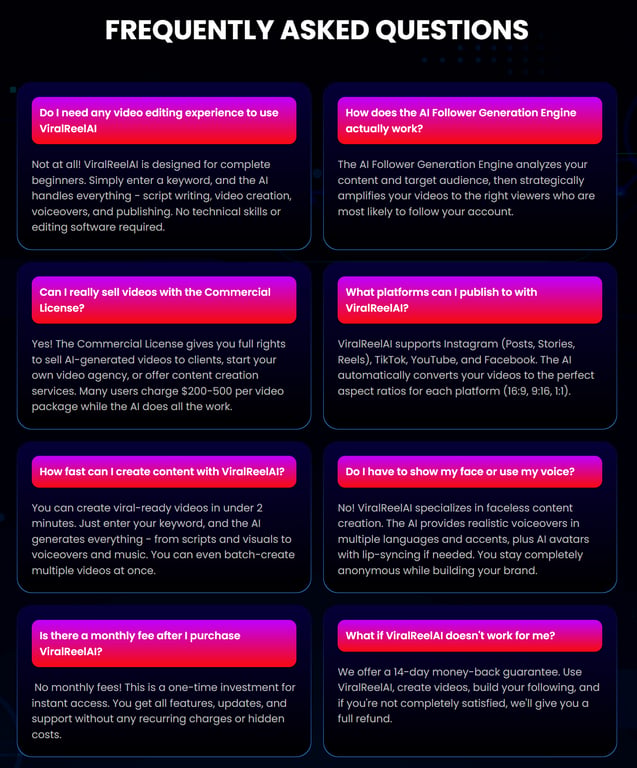 ViralReel AI FAQs