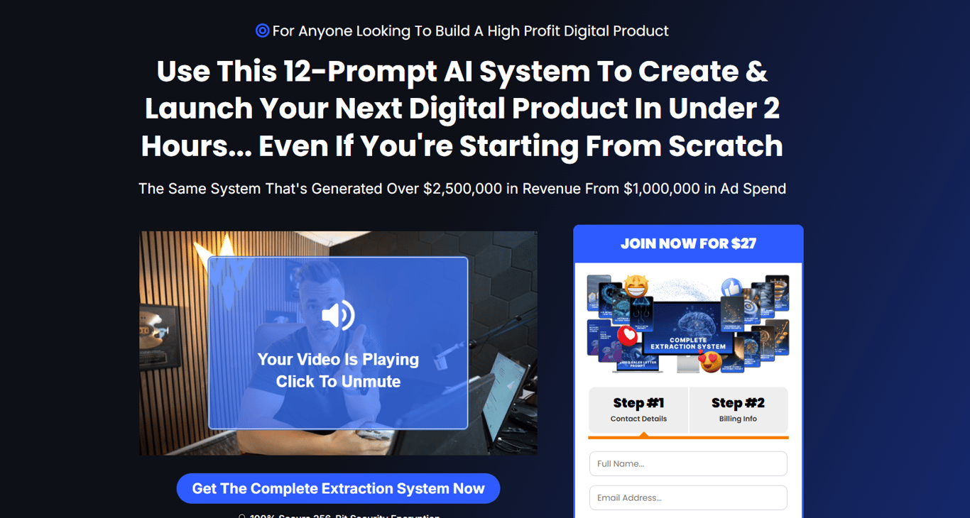 The-Extraction-System-homepage-dashboard-overview-digital-marketing-program
