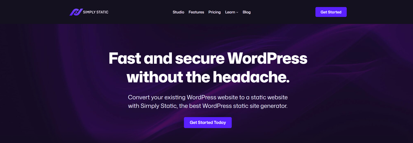 simply static homepage wordpress static site generator