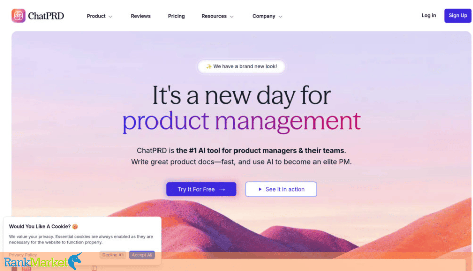Chatprd Ai Website Interface For Product Management Tool