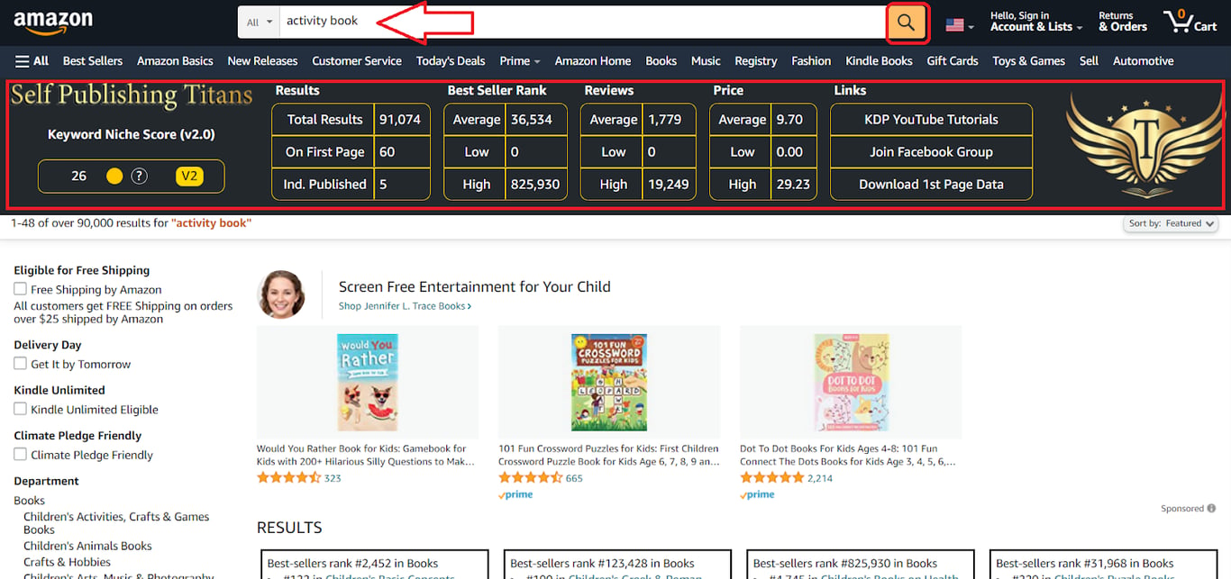 Self Publishing Titans features