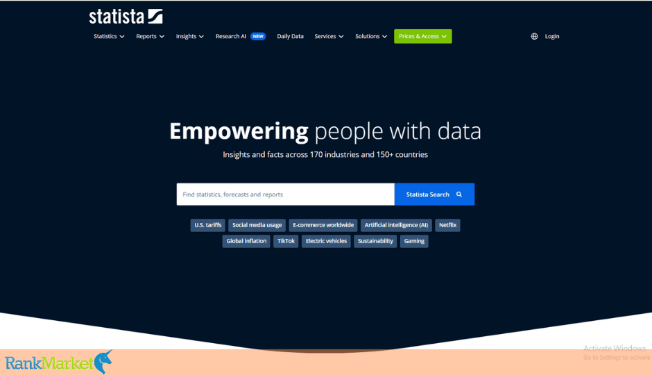 Statista Homepage