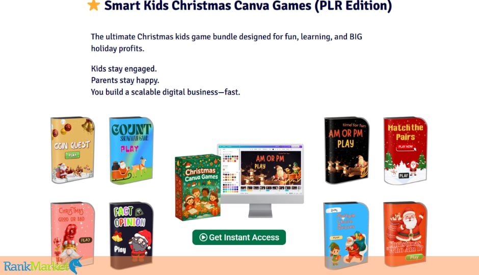 Smart Kids Christmas Canva Games + Otos