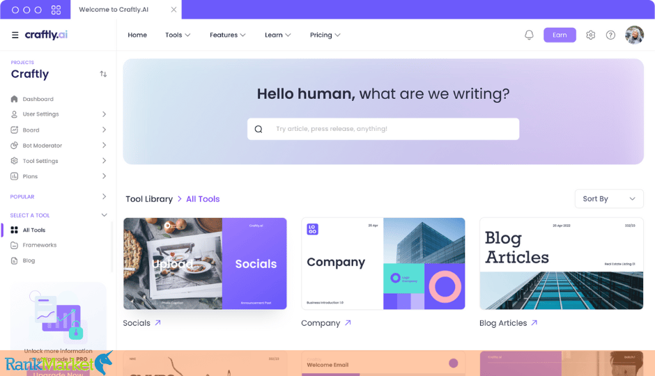 Craftly.ai Homepage