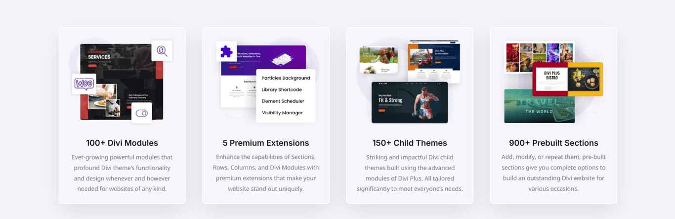 Divi Plus image and visual effect modules creating interactive website designs