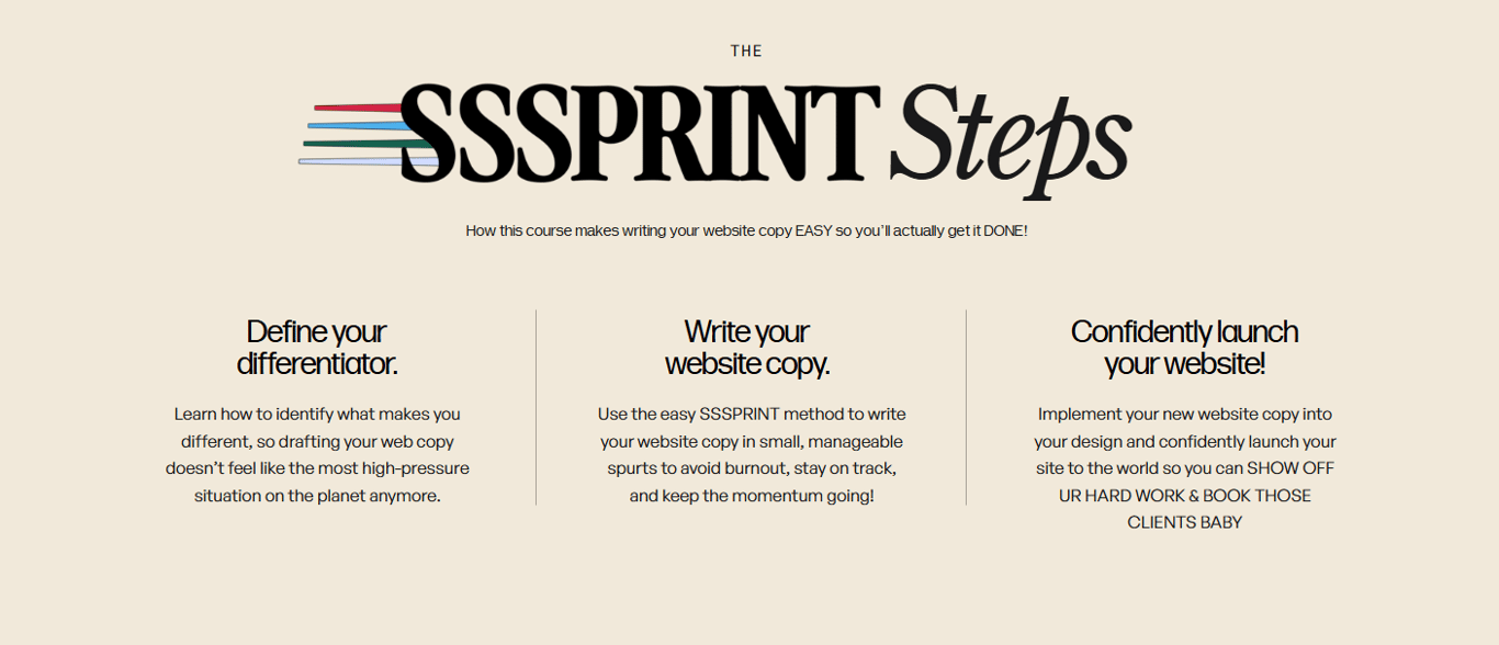 the-sssprint-steps-three-copywriting-stages-define-your-differentiator-write-and-launch