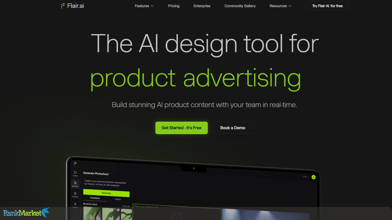 Flair Ai Homepage Interface With Ai-Powered Product Image And Video Creation Interface