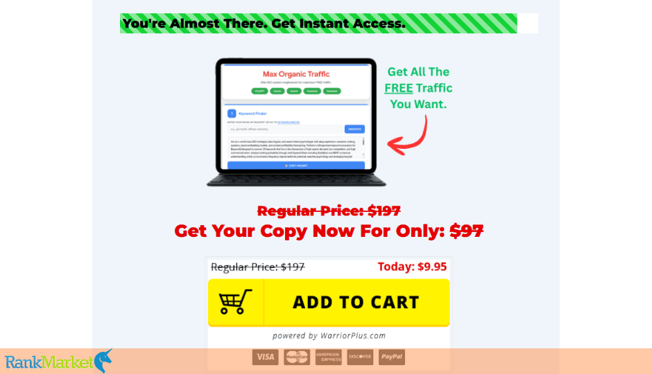 Max Organic Traffic Pricing