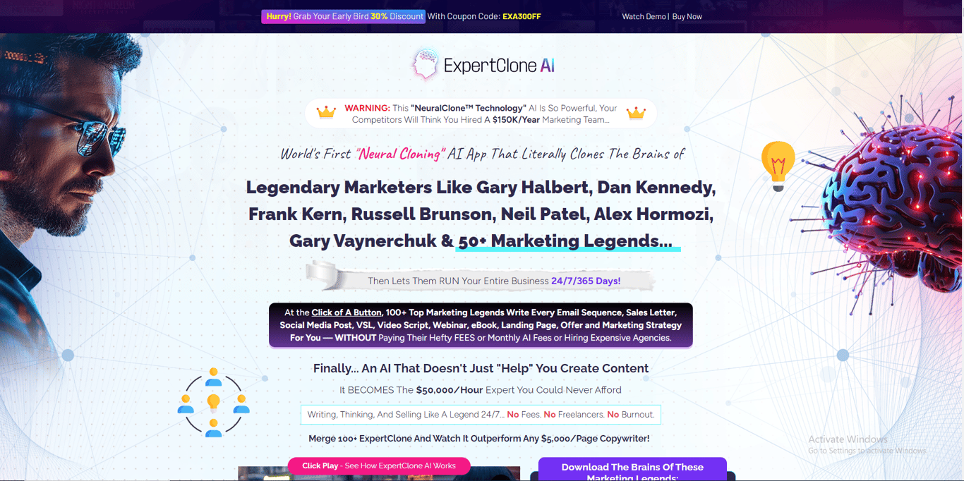 ExpertClone AI homepage