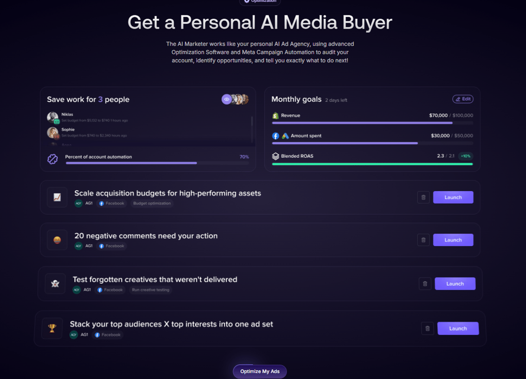 Clean-modular-user-interface-with-purple-action-buttons-labeled-Launch