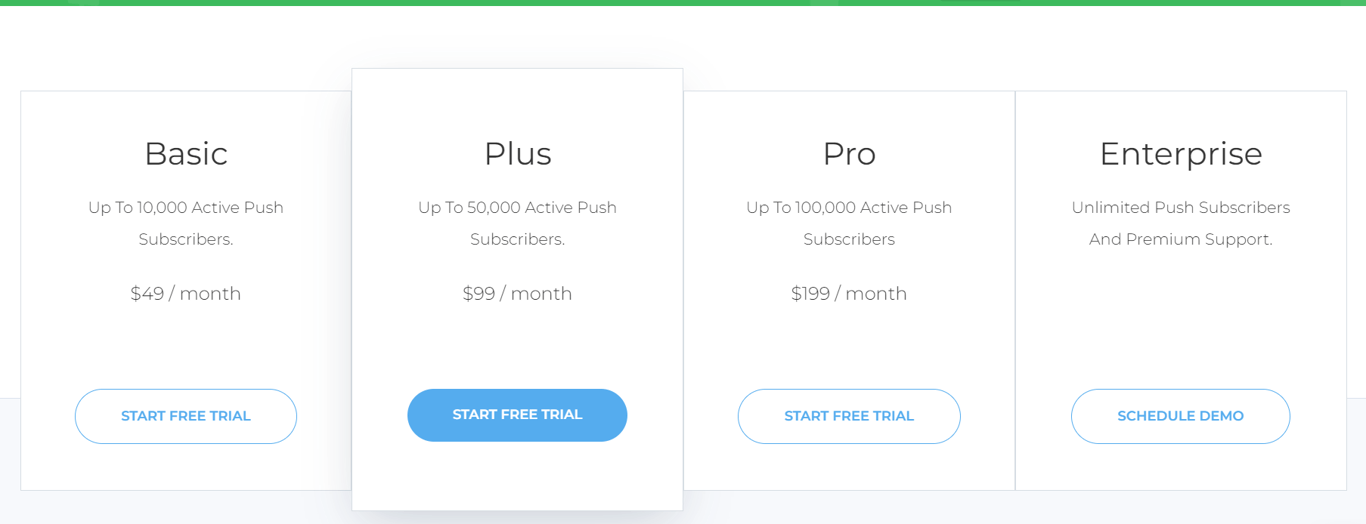 Gravitec pricing plans