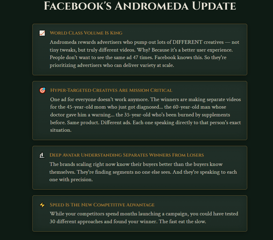 Facebook-Andromeda-update-advertising-framework-covering-creative-volume-hyper-targeting-and-testing-speed