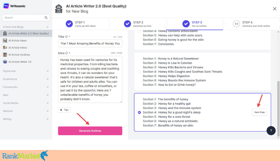 Key Features Of Writesonic