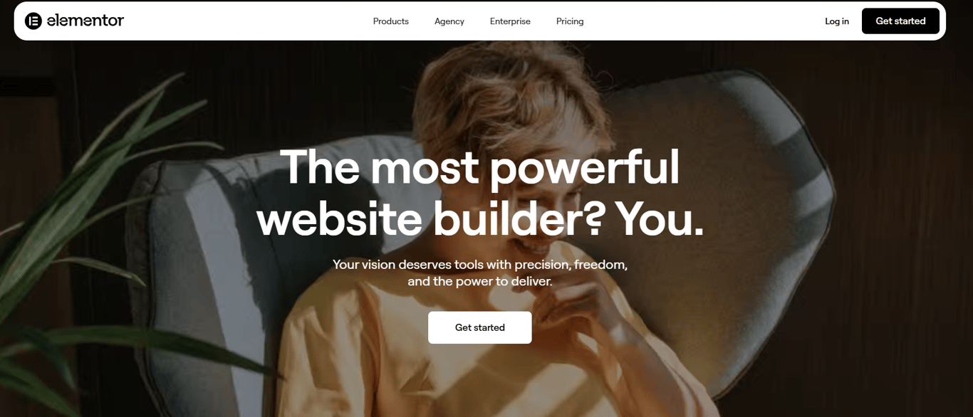 Elementor Pro visual editor interface showing drag and drop website design without coding in WordPress