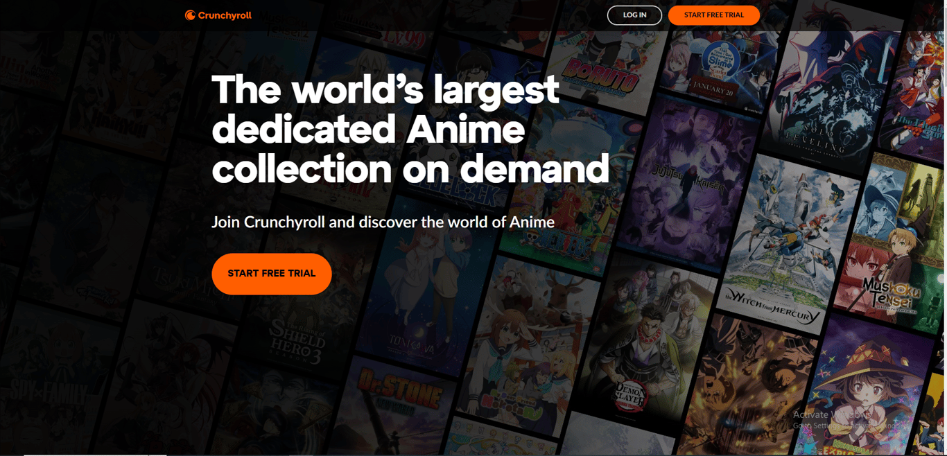 Crunchyroll anime streaming platform interface