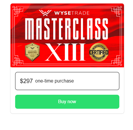 Wysetrade-Masterclass-XIII-course-checkout-widget-showing-one-time-purchase-pricing-and-lifetime-certification-badges