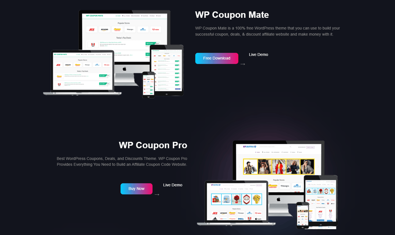Advanced CouponThemes features for coupon management, deal publishing, and affiliate optimization