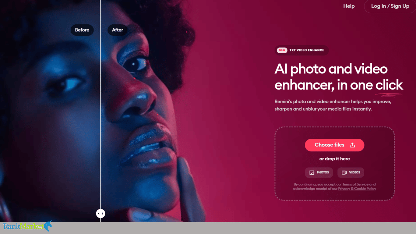Remini-Homepage-Photo-And-Video-Enhancement-App-Simple-Interface