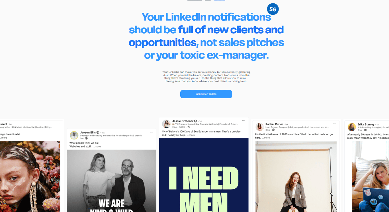soft-launch-course-homepage-banner-with-linkedin-notifications-headline-and-carousel-posts