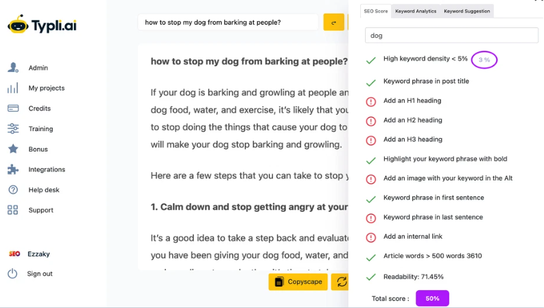Typli.ai features