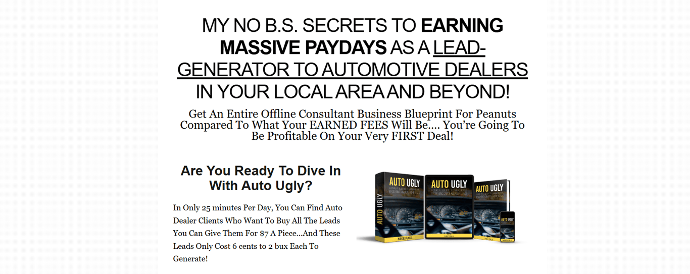 Auto-Ugly-Course-by-Mike-Paul-homepage-intro-effective-lead-generation-business