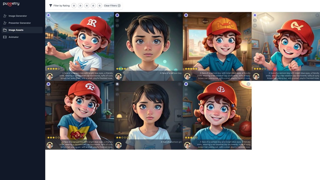 Giao diện Puppetry Studio tạo talking head video AI từ ảnh và văn bản, công cụ tạo video AI chuyên nghiệp