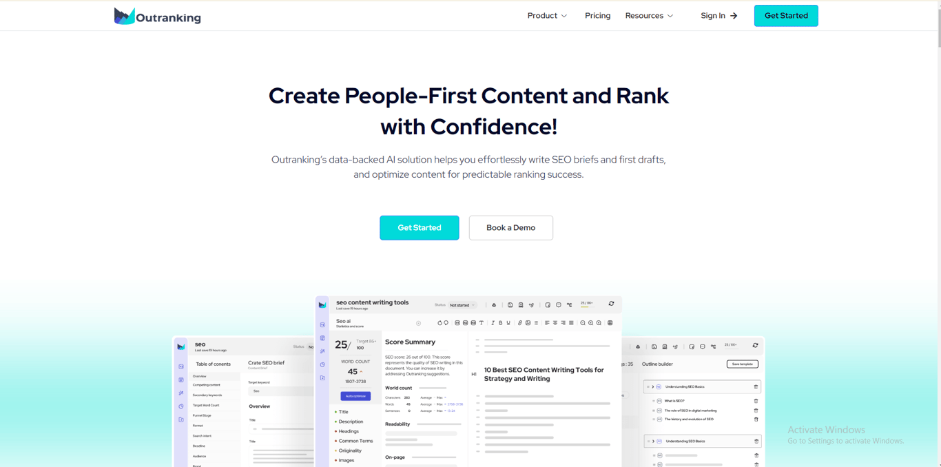 Outranking homepage